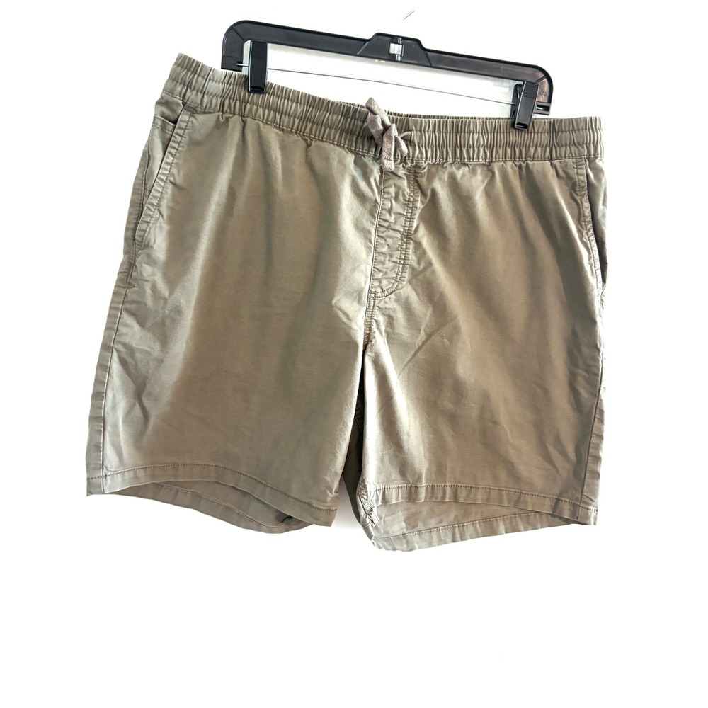 Vans Mens Elastic Waist Drawstring Chino Shorts Olive Green Khaki Twill Skate